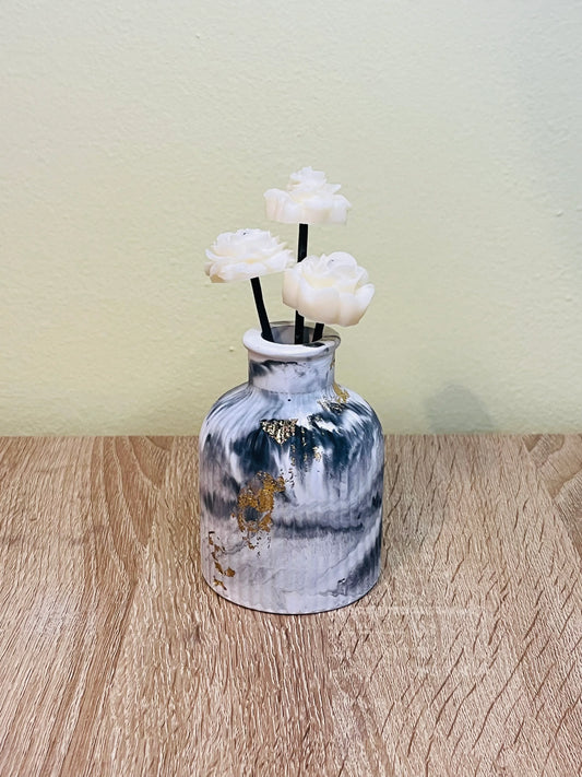 Flower Vase | Handgjort Porslinsvas med Doftljus i Sojavax