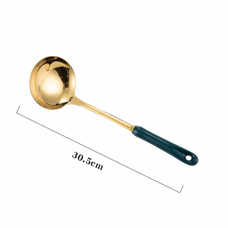 Nordic Stainless Steel Kitchen Utensils Set | Köksredskap i Rostfritt Stål med Keramiska Handtag