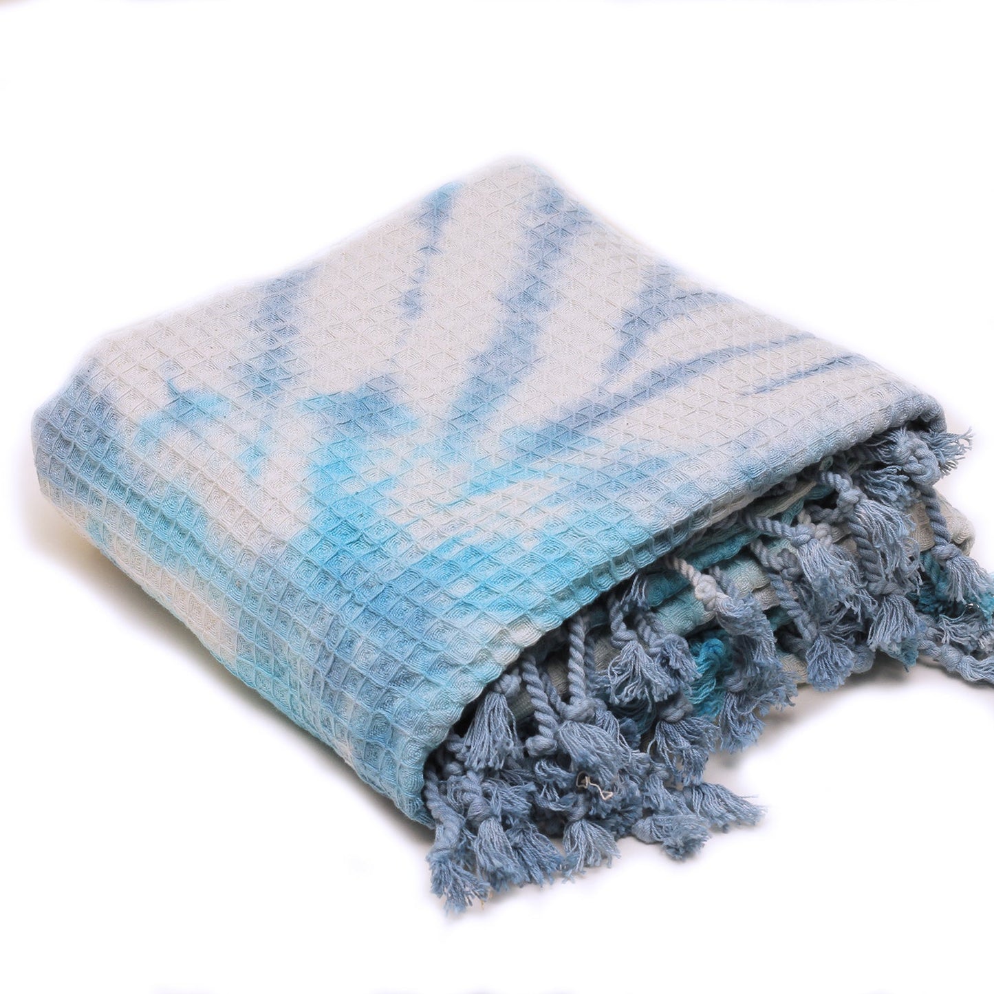 Waffle Tie-Dye – Turkisk Hamamhandduk i Våffelstruktur | Handfärgad 100 % Bomull