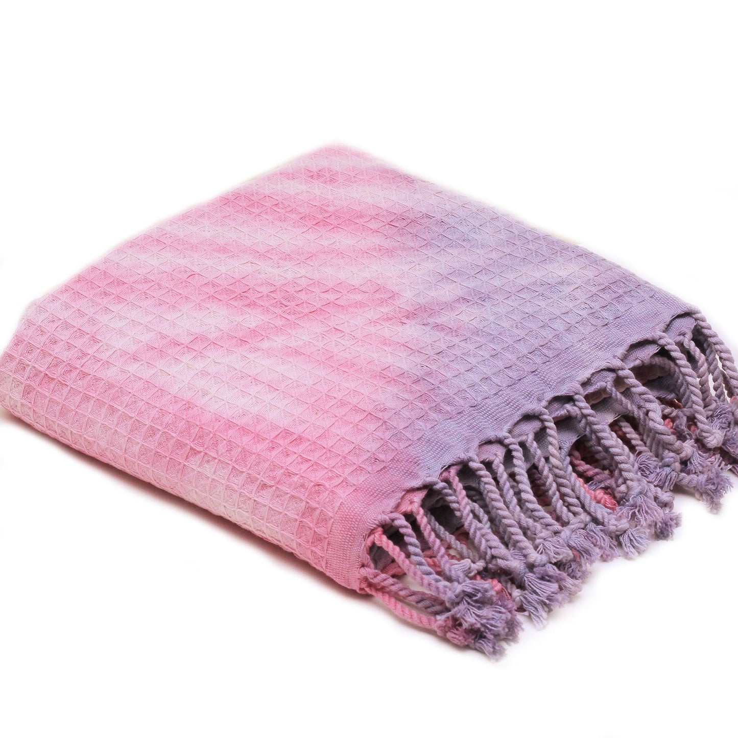 Waffle Tie-Dye – Turkisk Hamamhandduk i Våffelstruktur | Handfärgad 100 % Bomull