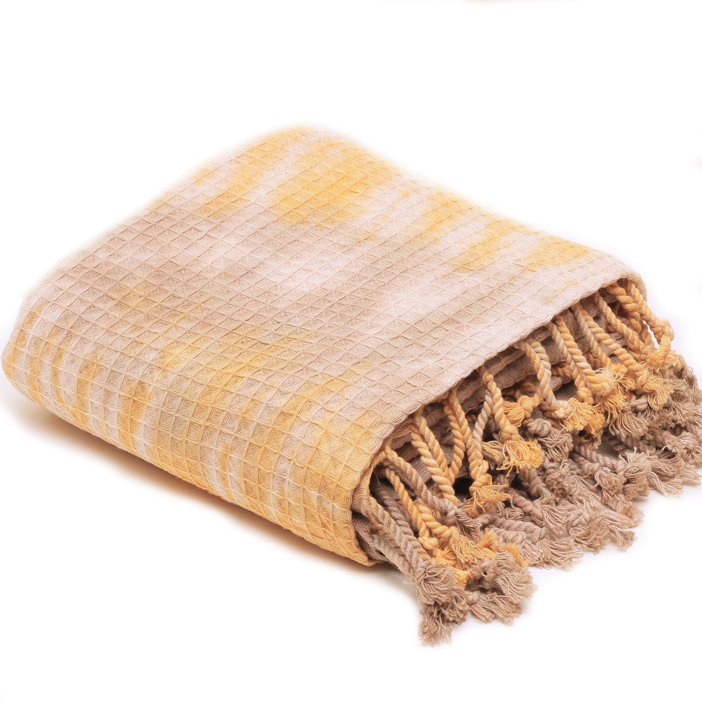 Waffle Tie-Dye – Turkisk Hamamhandduk i Våffelstruktur | Handfärgad 100 % Bomull