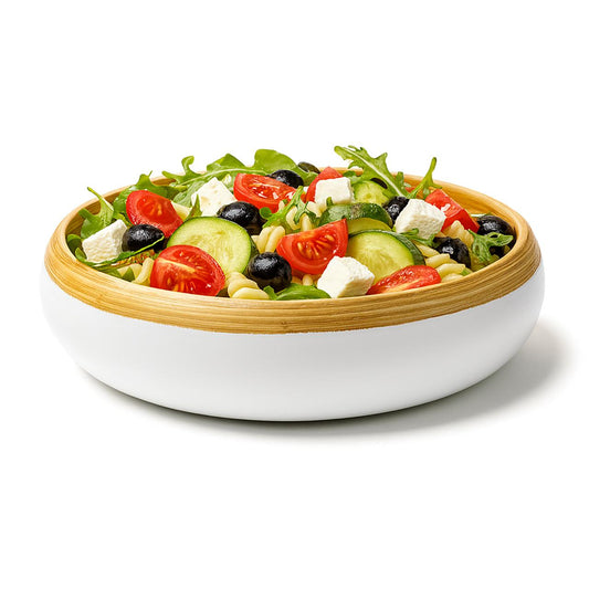 Bambuskål – Off-White | Handgjord Frukt- & Dekorationsskål