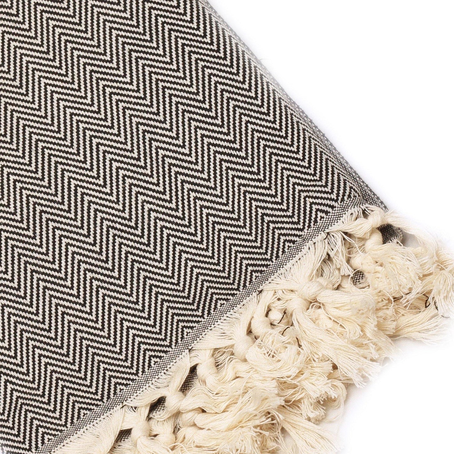 Herringbone Throw Blanket | Handvävd Bomullspläd i Klassisk Stil