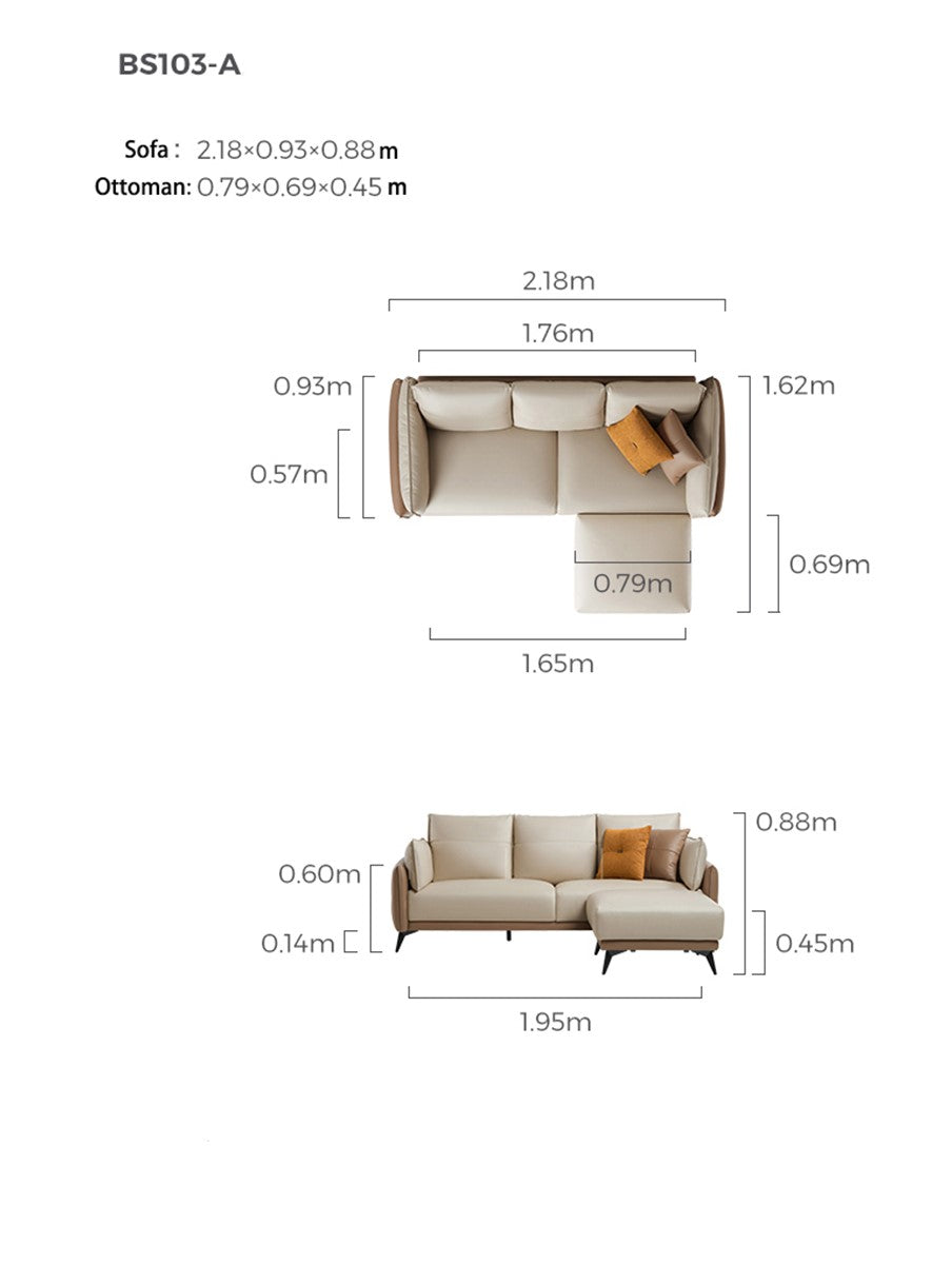Italian 3-seater Minimalist Style Sofa-1