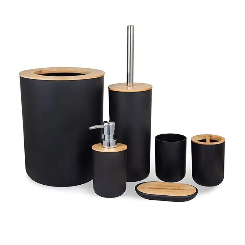 Bathroom Black Accessories Set (6-Piece)-0